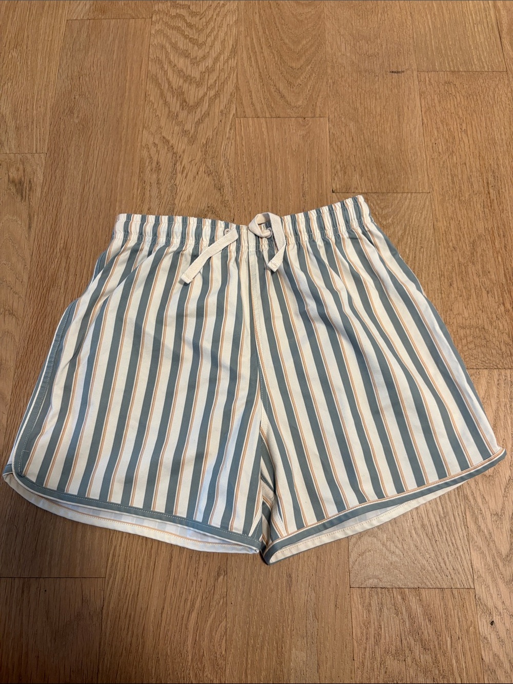 Rylee + Cru Striped Green and cream swim Shorts